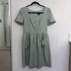 Nasty Gal Green Gingham Dress